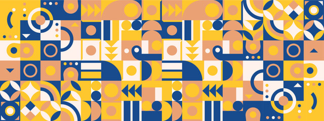 vector flat mosaic horizontal business card template