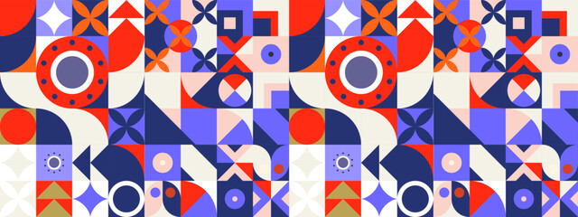 Obraz premium vector colorful geometric shapes mosaic background