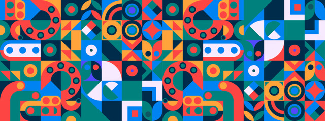 vector flat mosaic horizontal business card template