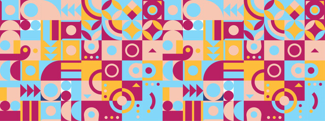 vector flat mosaic covers collection