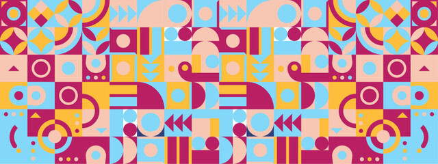 vector colorful geometric shapes mosaic background