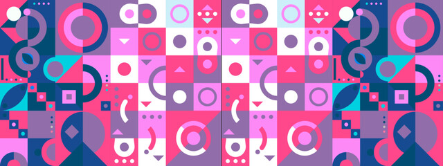 vector flat mosaic horizontal business card template