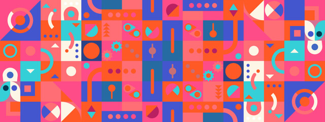 vector flat mosaic covers collection