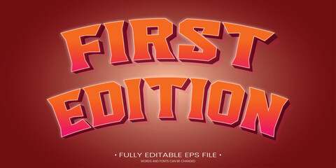 First edition fully editable text effect vector file