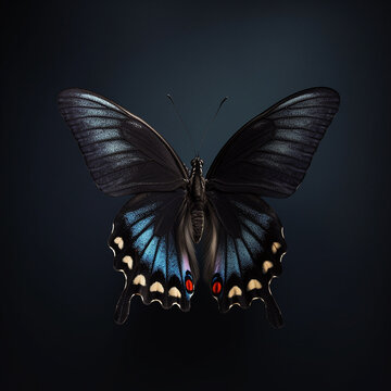 a beautiful black butterfly images Generative AI