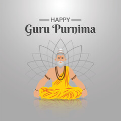 happu guru purnima wishing post design vector file