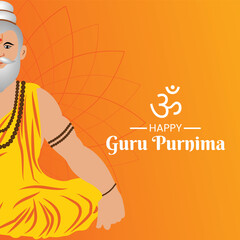 guru purnima post design with guru vector