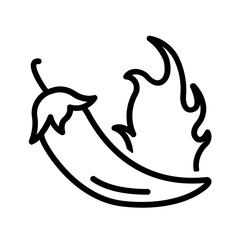 Black line icon for Chilli peppers