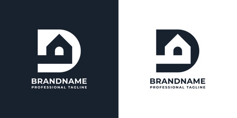 D Building logo suitable for any business related to letter D and Building - obrazy, fototapety, plakaty