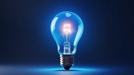 Business ideas concept with glowing light bulb. Generative Ai