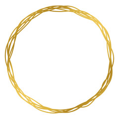 Gold circle frame.	