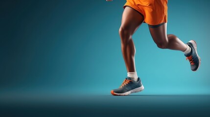 Close up Athlete Runner legs, Running Tournament Competition, Running Shoes Advertising Concept. Generative AI