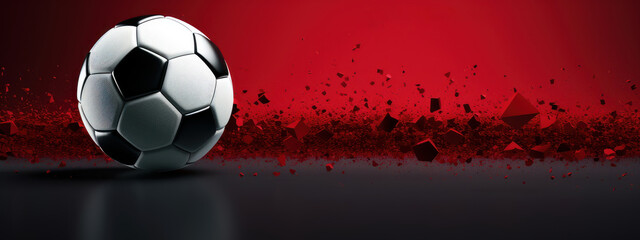 Soccer Ball Banner Template, Football Tournament Competition Background. Generative AI