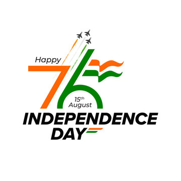 76 Years Happy Indian Independence Day Celebration Typographic Design vector illustration