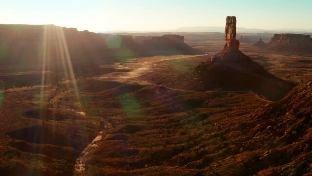 Aerial shot of the amazing rock formations on southern Utah.