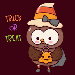 Halloween owl with cotton candy