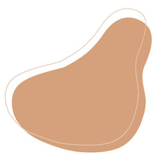 Abstract shape brown blob and line art.	

