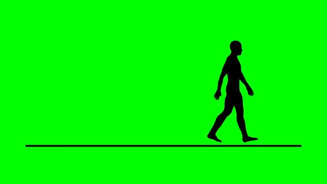 people walking black color isolated, A person walking or walk sign flat, Silhouettes of moving human, Black people on white background