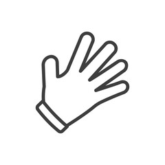glove icon vector in linear style