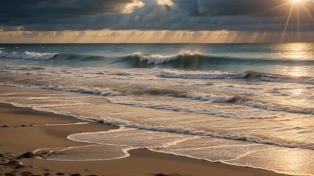flourish on the beach as a sic . beautiful natural background at the summer fourthly dimension. Creative resource, AI Generated
