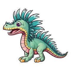 Obraz premium Jurassic Joy: Cute and Colorful Spinosaurus Dinosaur Art