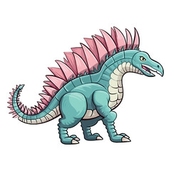 Fototapeta premium Jurassic Joy: Cute and Colorful Spinosaurus Dinosaur Art