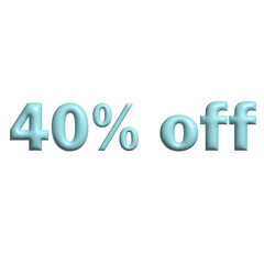 40% off sale tag