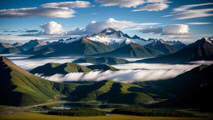 cloud over batch in Alaska. Creative resource, AI Generated