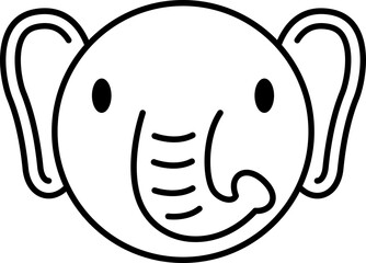 Elephant line icon. Animal icon simple style.
