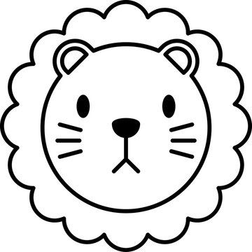 Lion line icon. Animal icon simple style.