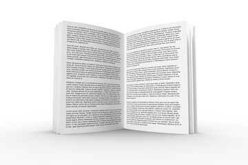 Digital png illustration of open book with text on transparent background