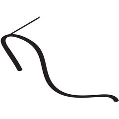 Digital png illustration of black arrow and line on transparent background