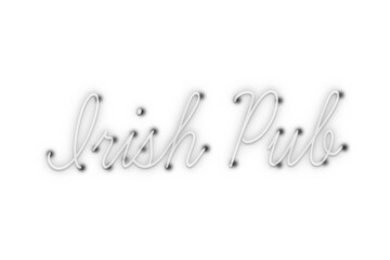 Digital png illustration of irish pub text on transparent background