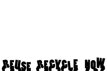 Digital png illustration of hands with reuse recycle now text on transparent background
