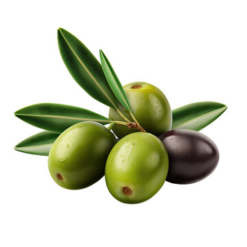 Olive, isolated on transparent background.