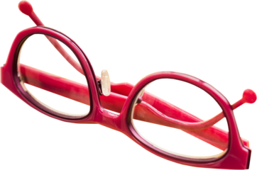 Digital png illustration of red glasses on transparent background