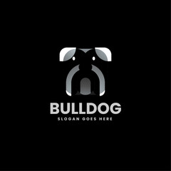 Vector Logo Illustration Bulldog Gradient Colorful Style