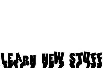 Digital png illustration of hands holding learn new stuff text on transparent background