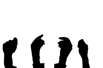 Digital png silhouette image of hands on transparent background