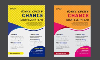 Modern and creative business flayer design. Unique flyer vector template file