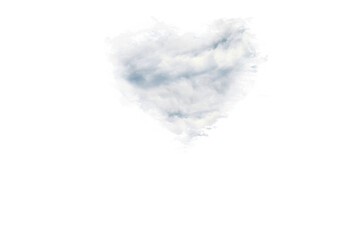 Digital png illustration of heart shaped cloud on transparent background