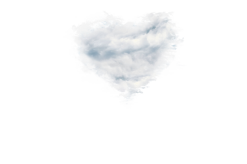 Digital png illustration of heart shaped cloud on transparent background