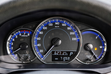 car​ instrument panel, car​ speed motor of​ night, car​ dashboard​ modern​ automobile...