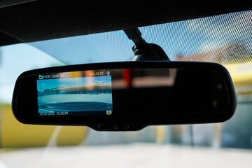 Car camera installed in car is used to record driving situations or as evidence for insurance in...