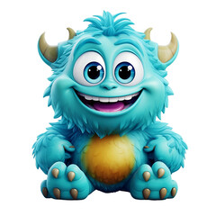 Cute Funny Monster illustration. Generative AI