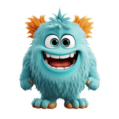 Cute Funny Monster illustration. Generative AI