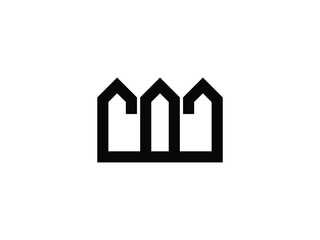 abstract house real estate city logo design