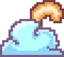 pixel cat tail and cloud