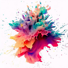 colorful  ink splashes on white background