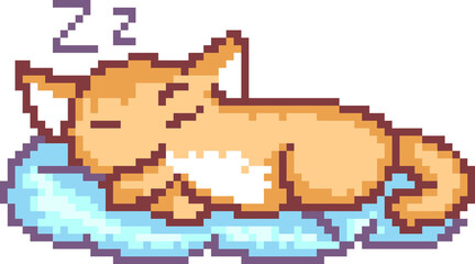 pixel cat as sleep
